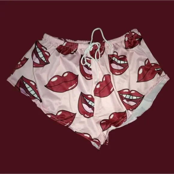 Pink Sexy Lip Print Pajamas - Picture 5 of 6